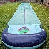 TEAM MAGNUS Slip and Slide - Central Sprinkler and XL Crash pad for Backyard Races (31ft)